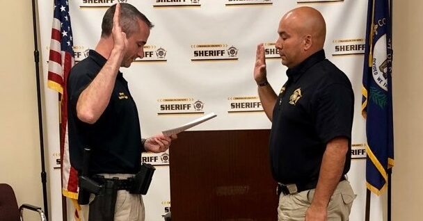 Sheriff Ramon Pineiroa being sworn in
